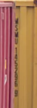 Cropped and sharpened close-up of the container number reading MSMU 145296 9